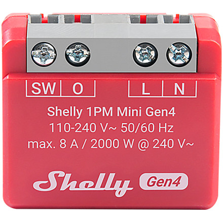 SHELLY 1PM Mini Gen4 1-kanałowy mini moduł z pomiarem mocy - 1