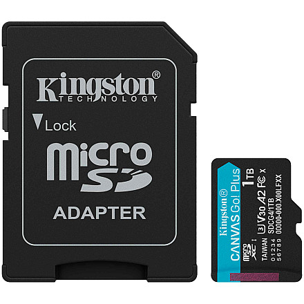 Kingston 1TB microSDXC Canvas Go Plus Gen4 200MB/s A2 U3 V30 Card + Adapter - 1