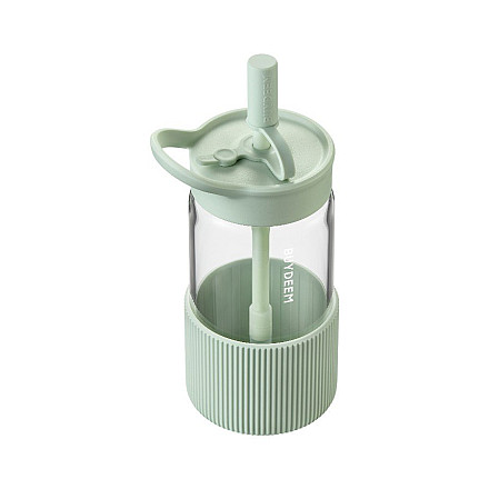 BUYDEEM Portable Glass Straw Bottle 550ml, model DG425, color Cozy Greenish - 1