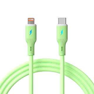 AKYGA Kabel USB Akyga AK-USB-73 USB type C (m) / Lightning (m) ver. 2.0 30W 1m zielony silikonowy