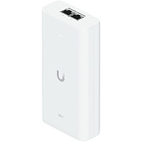 Ubiquiti UniFi 10G PoE+++ Adapter (90W), can power UniFi PoE+++ devices, reduce dependency on PoE switch power, and provide a Multi-Gigabit LAN connection, Contains RJ45 data input, AC cable with earth ground, and PoE+++ output