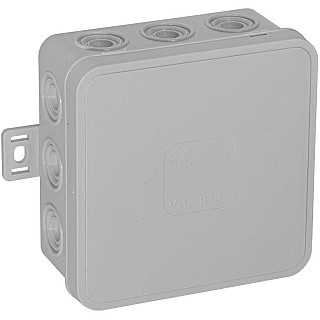 Puszka natynkowa pusta 12 wlotów VIPLAST V6 klik SZARA IP54 85x85x41mm 036-03