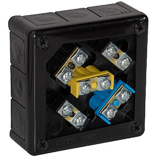 Puszka natynkowa z zaciskami 12 wlotów VIPLAST VP-51 CZARNA IP55 118x118x46mm 051-55