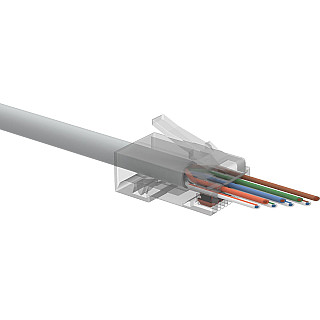 WTYK SIECIOWY KONEKTOR SOLARIX UNIWERSALNY EASY RJ45 CAT.5E UTP PRZELOTOWY SXRJ45-5E-UTP-EASY 100szt