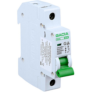 Wyłącznik nadmiarowoprądowy,6kA,B,1-pole,20A GACIA SB6L B 1P 20A