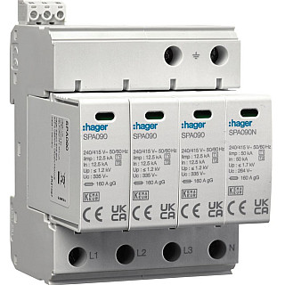 HAGER SPD Ogr. przepięć T1+T2 MOV 4P SPA931
