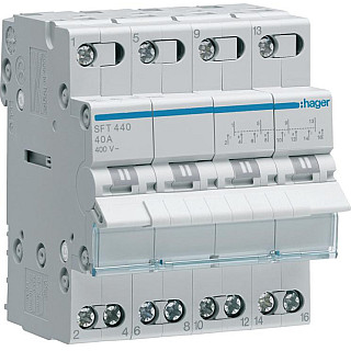 Modułowy przełącznik instalacyjny I-0-II  4P 40A 400VAC Hager SFT440