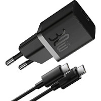 Ładowarka sieciowa Baseus GaN 5 Fast Charger Mini P10110902113-00 30 W USB-C PD 3.0 QC 3.0 + kabel