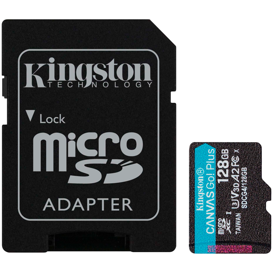 Karta Pamięci KINGSTON 128GB microSDXC Canvas Go Plus Gen4 200MB/s A2 U3 V30 Karta + Adapter
